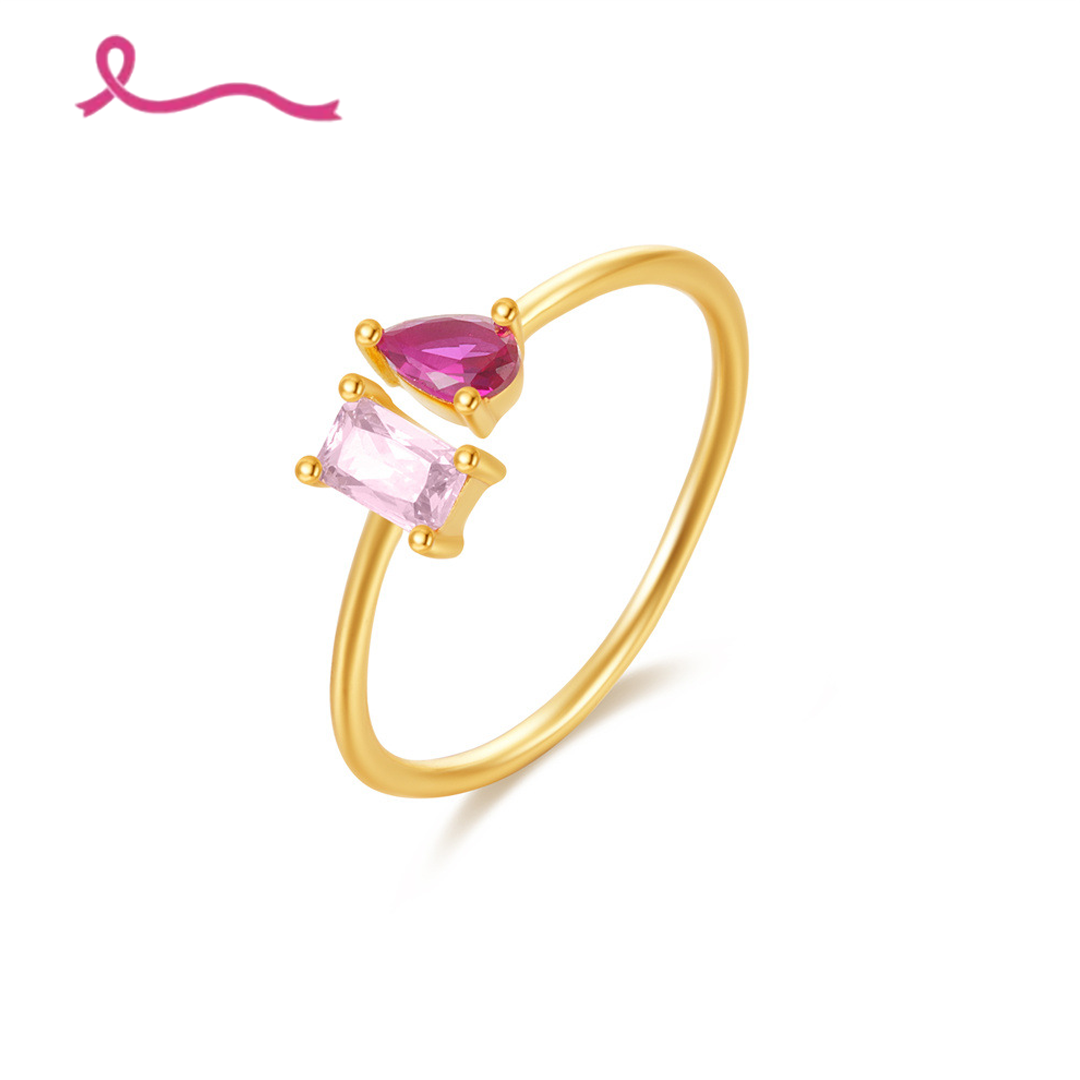 Breast Cancer Courage I Am Enough Necklace&Ring Set | Meaningful Jewelry Gift For Cancer Fighter