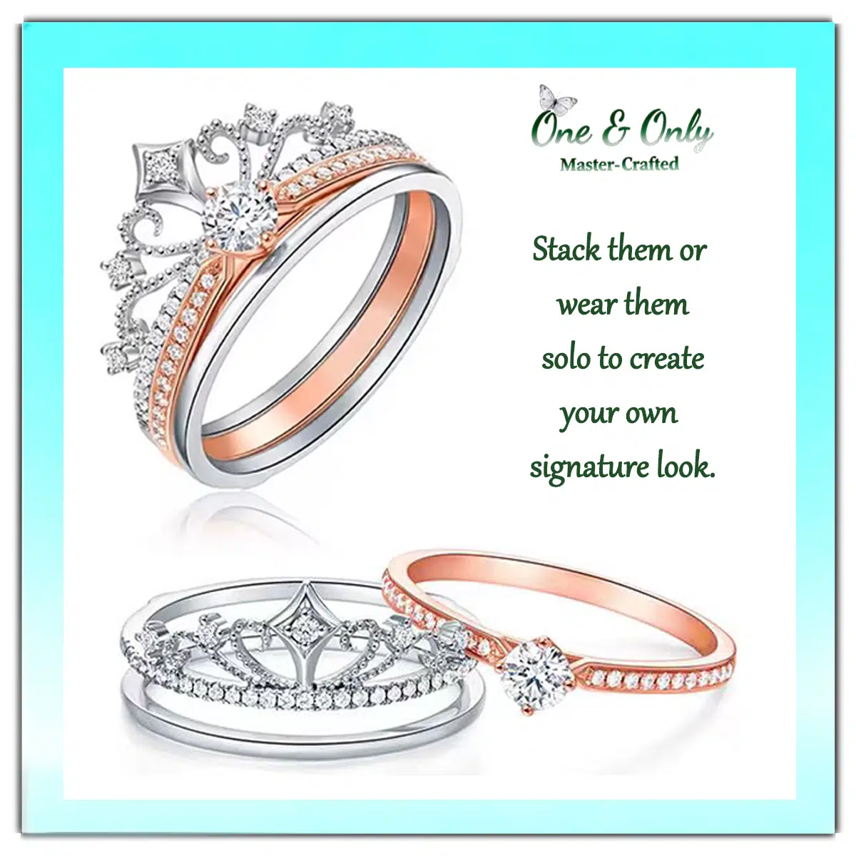  0.5Ct Moissanite + Sterling S925 Silver | Castle Fireworks Diamond Ring | Perfect for Stacking or Wearing Solo