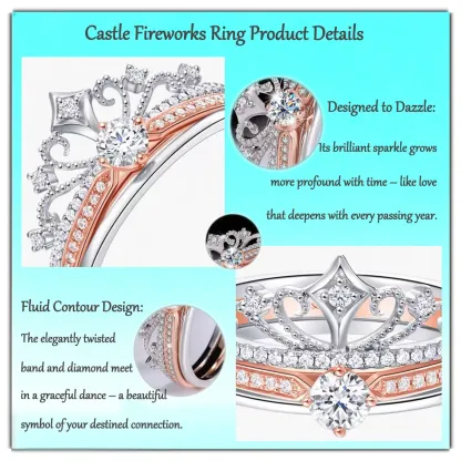  0.5Ct Moissanite + Sterling S925 Silver | Castle Fireworks Diamond Ring | Perfect for Stacking or Wearing Solo
