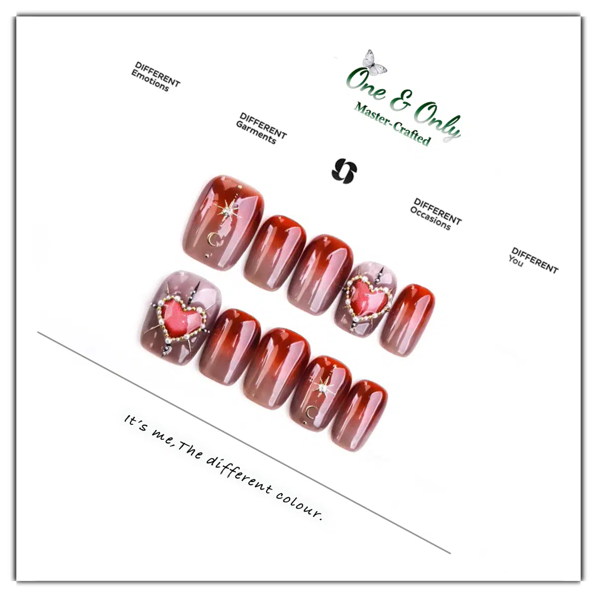 Celestial Wish Press-On Nails | Short Square | Zodiac-Inspired Charms for Good Luck