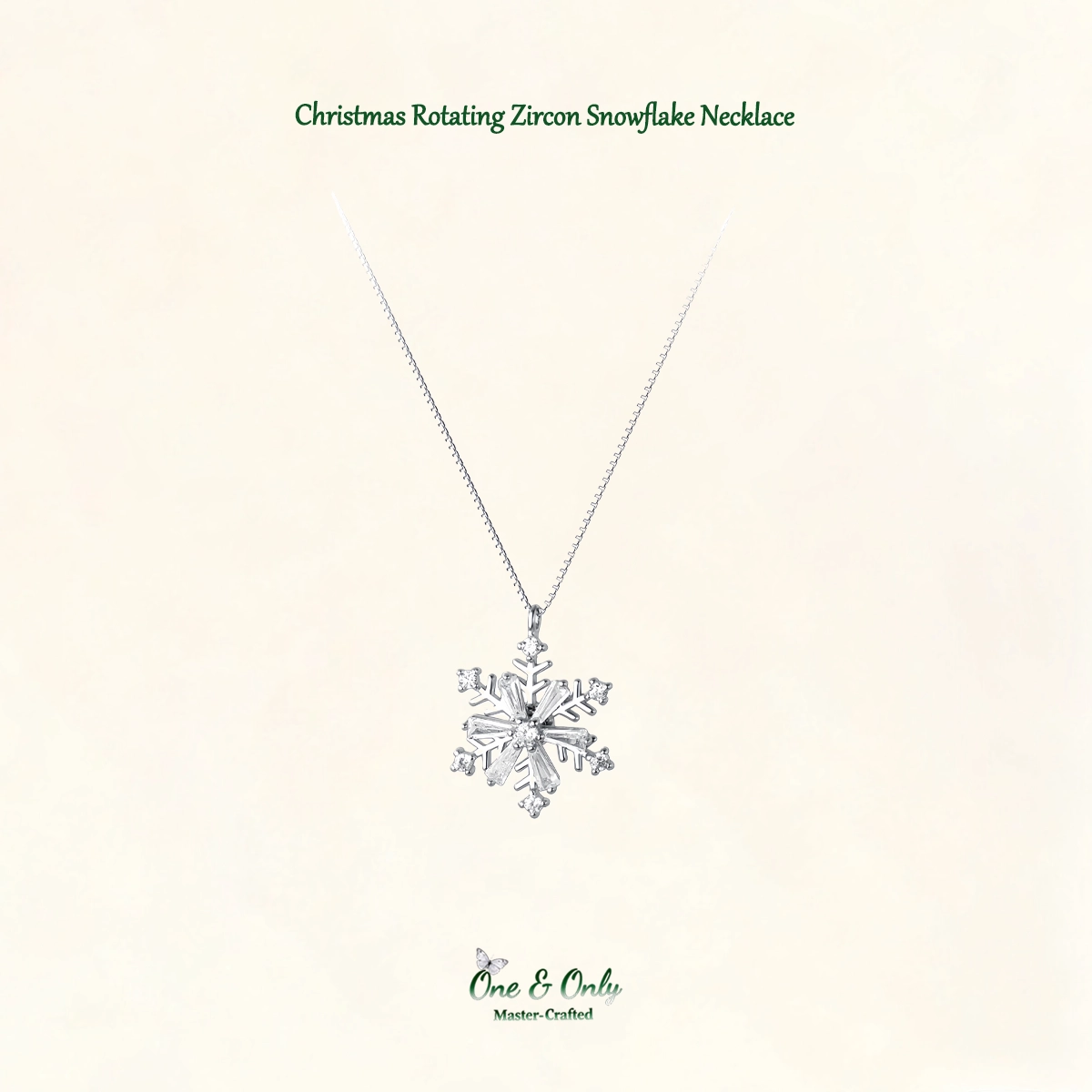 Sterling S925 Silve + 5A Zircon | Christmas Rotating Zircon Snowflake Necklace ​ | Christmas gift jewelry