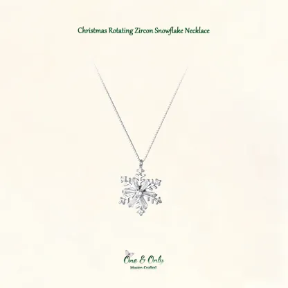 Sterling S925 Silve + 5A Zircon | Christmas Rotating Zircon Snowflake Necklace ​ | Christmas gift jewelry