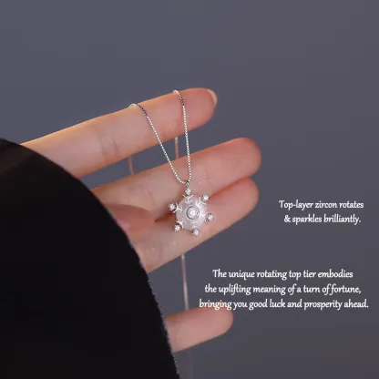 Sterling S925 Silve + 5A Zircon | Christmas Rotating Zircon Snowflake Necklace ​ | Christmas gift jewelry