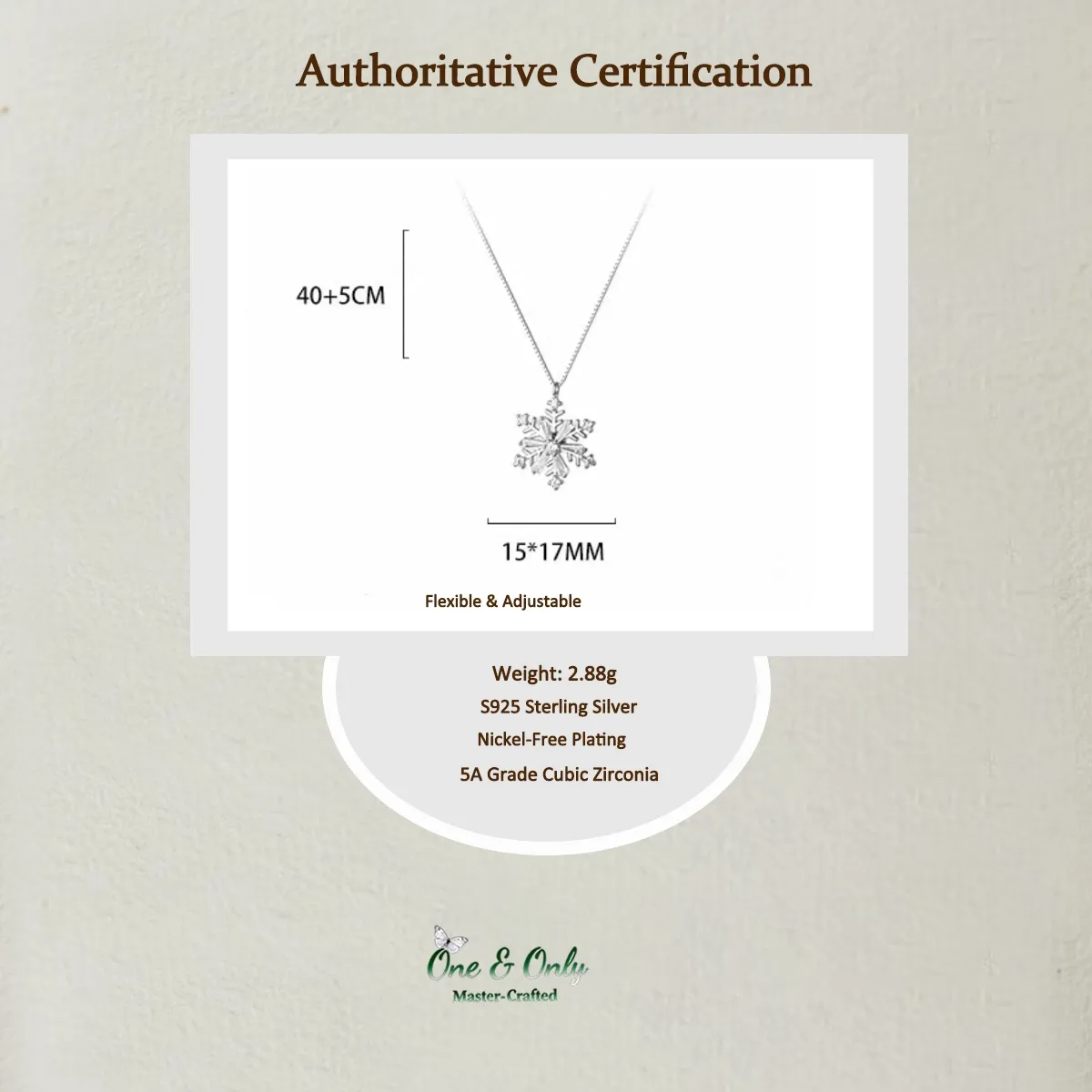 Sterling S925 Silve + 5A Zircon | Christmas Rotating Zircon Snowflake Necklace ​ | Christmas gift jewelry