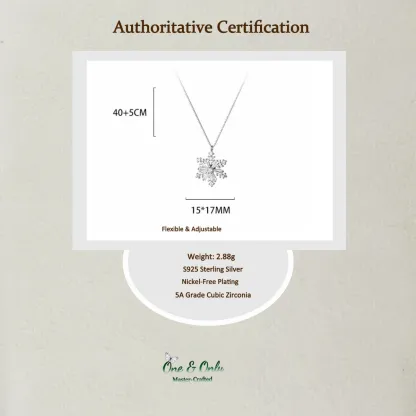 Sterling S925 Silve + 5A Zircon | Christmas Rotating Zircon Snowflake Necklace ​ | Christmas gift jewelry