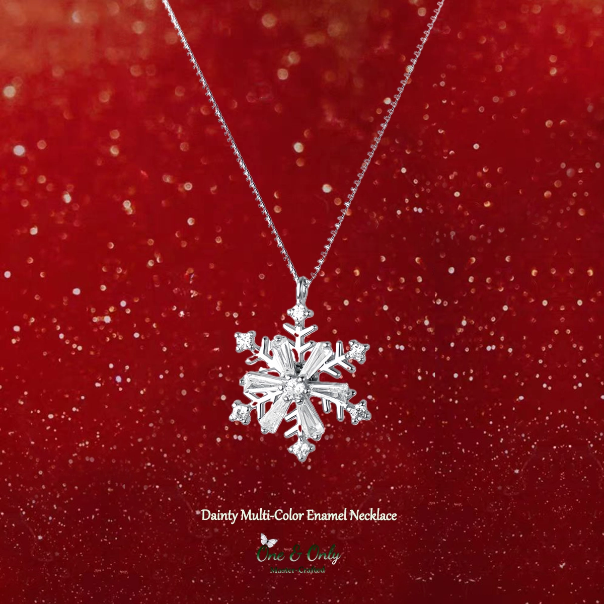 Sterling S925 Silve + 5A Zircon | Christmas Rotating Zircon Snowflake Necklace ​ | Christmas gift jewelry