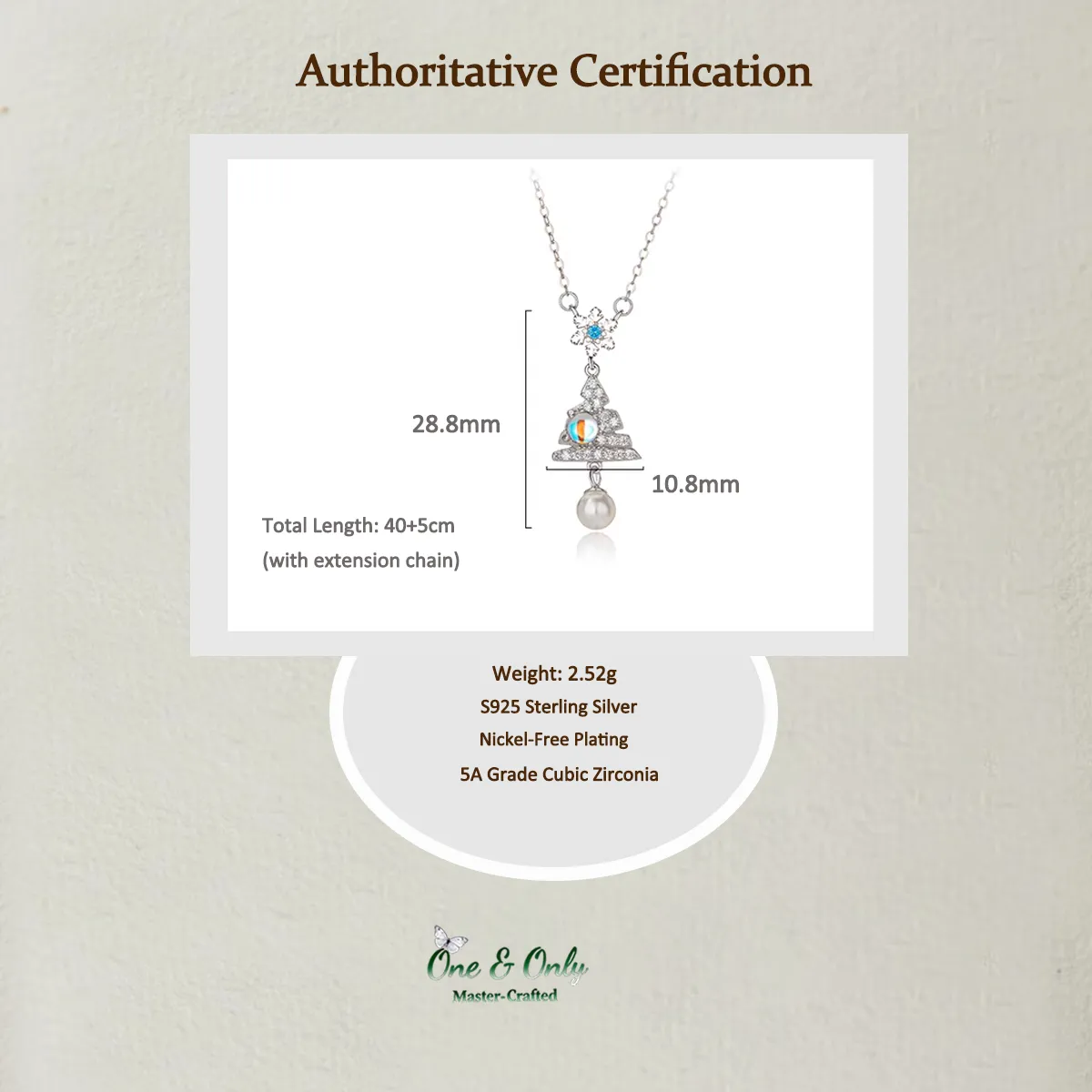 Sterling S925 Silver + 5A cubic zirconia | Christmas Snowflake Tree Necklace ​ | 2025 Christmas Gift  | Festive Magic for Women & Girls