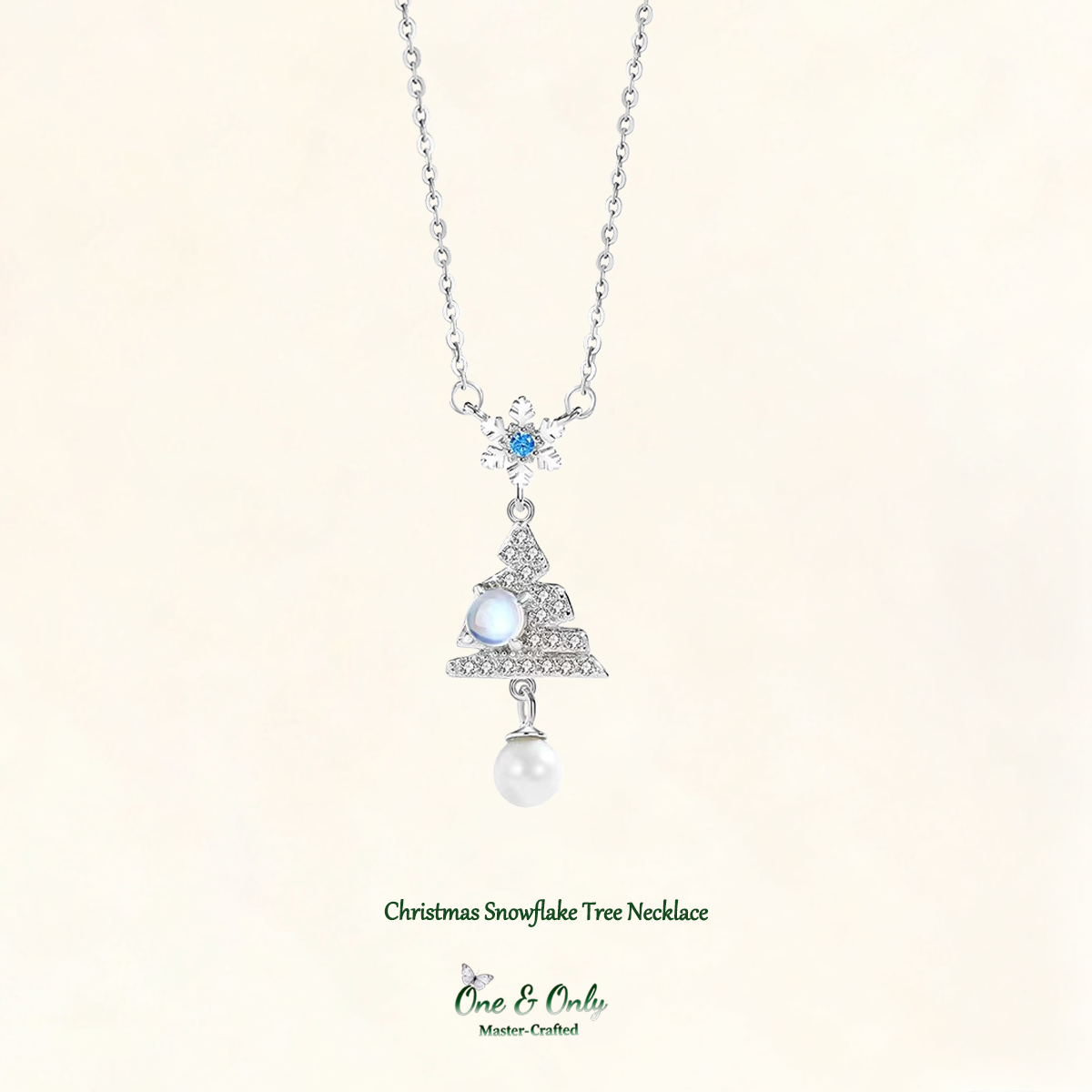 Sterling S925 Silver + 5A cubic zirconia | Christmas Snowflake Tree Necklace ​ | 2025 Christmas Gift  | Festive Magic for Women & Girls