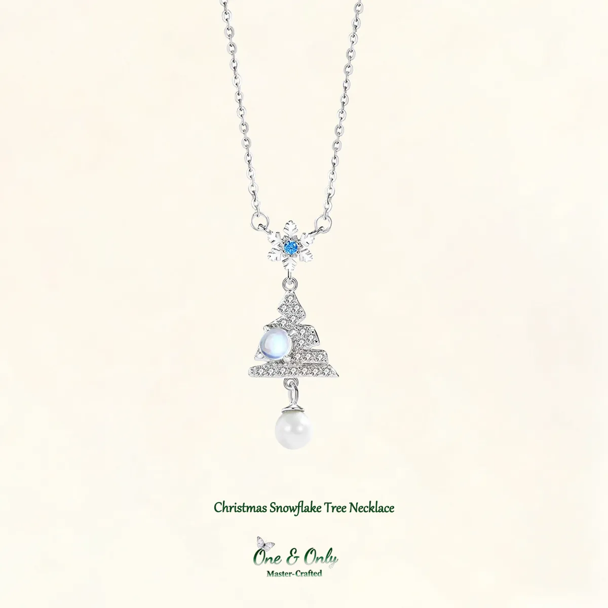 Sterling S925 Silver + 5A cubic zirconia | Christmas Snowflake Tree Necklace ​ | 2025 Christmas Gift | Festive Magic for Women & Girls