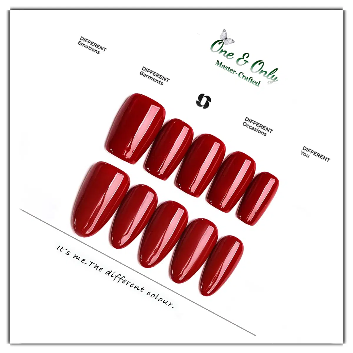 Classic Crimson Press-On Nails | Coffin & Medium Almond Shapes | Timeless Red Gloss | Handcrafted press-on nails