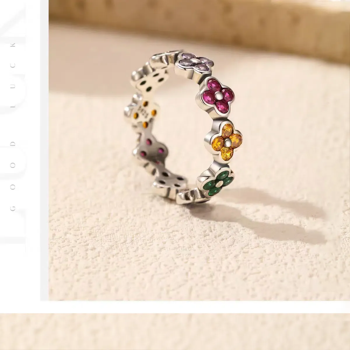 Sterling S925 Silve + 5A CZ | Clover Cascade Ring | Nickel-Free Plating