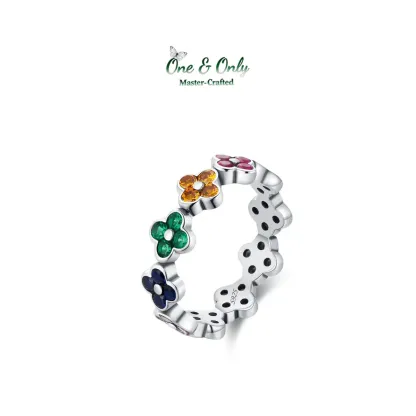 Sterling S925 Silve + 5A CZ | Clover Cascade Ring | Nickel-Free Plating