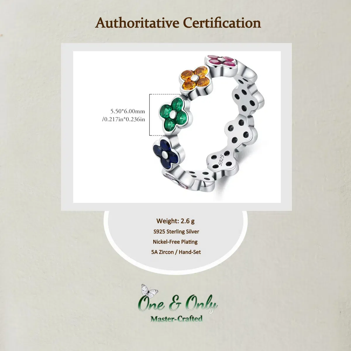 Sterling S925 Silve + 5A CZ | Clover Cascade Ring | Nickel-Free Plating