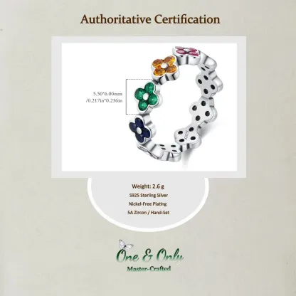 Sterling S925 Silve + 5A CZ | Clover Cascade Ring | Nickel-Free Plating