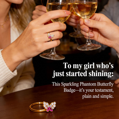 To my girl who’s just started shining—Colorful Butterfly Metamorphosis Ring