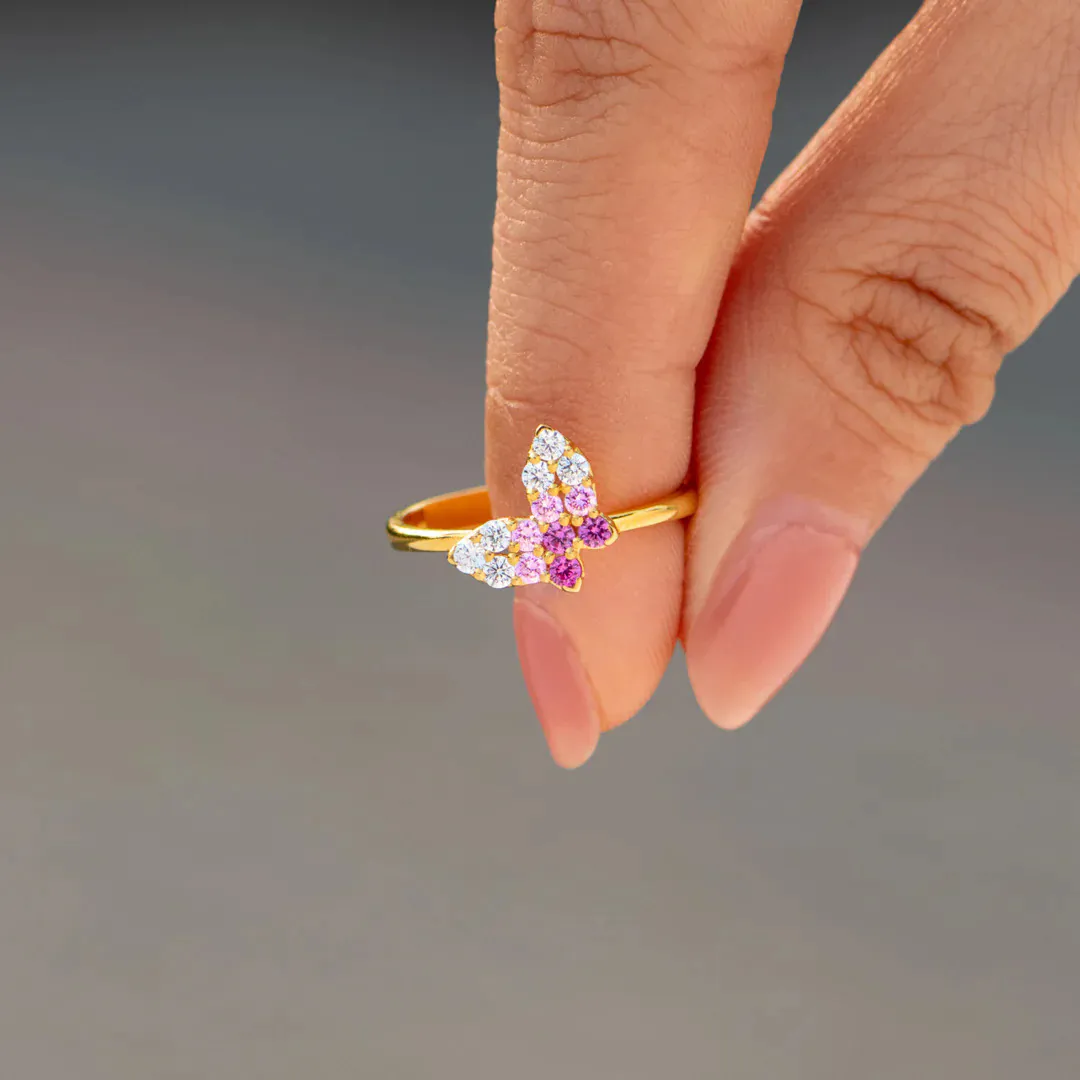To my girl who’s just started shining—Colorful Butterfly Metamorphosis Ring