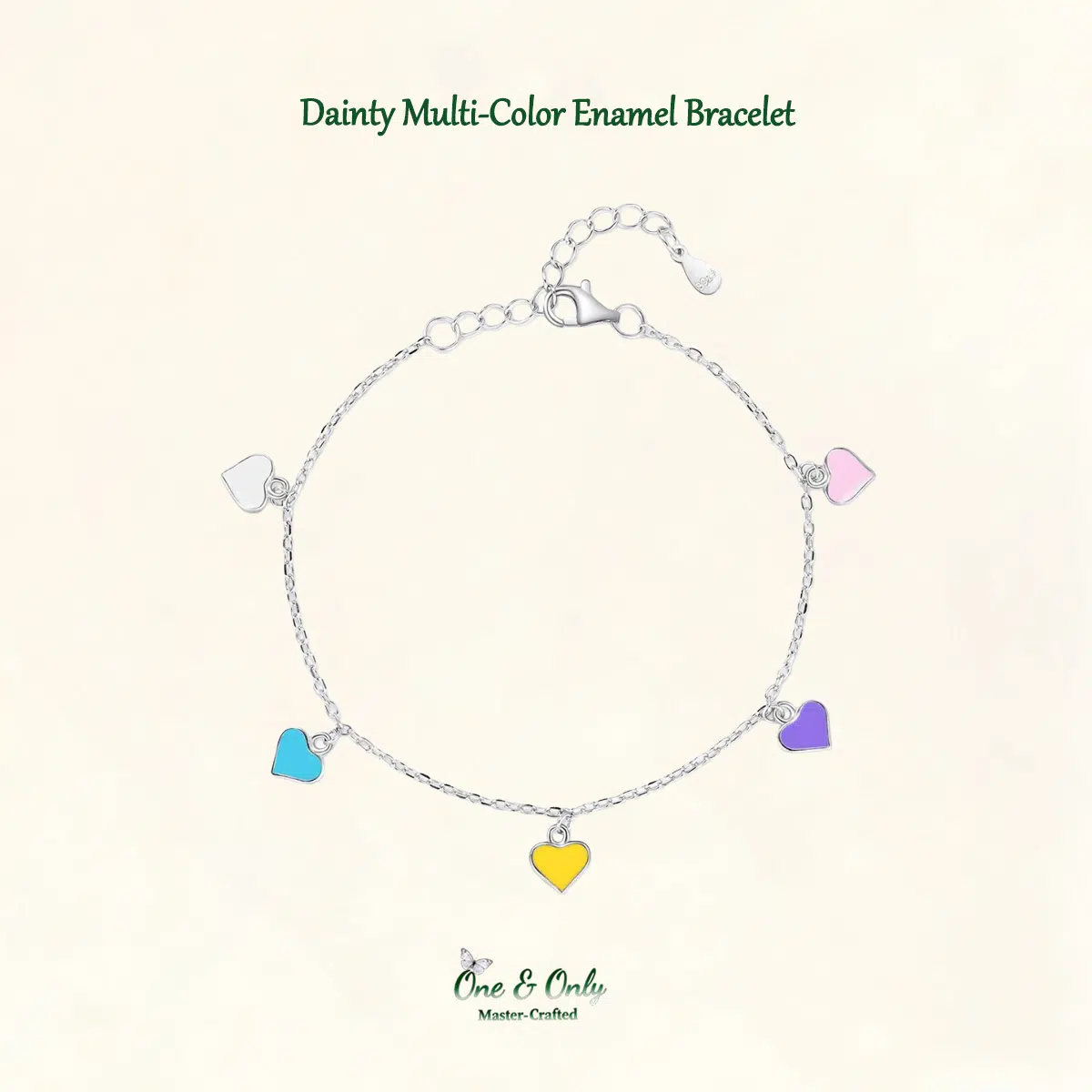 Sterling S925 Silve + 5A Zircon | Dainty Multi-Color Enamel Bracelet​ ​ | Nickel-Free Plating