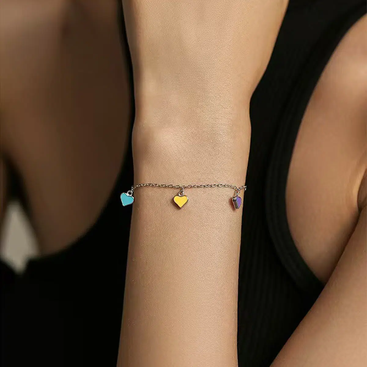 Sterling S925 Silve + 5A Zircon | Dainty Multi-Color Enamel Bracelet​ ​ | Nickel-Free Plating