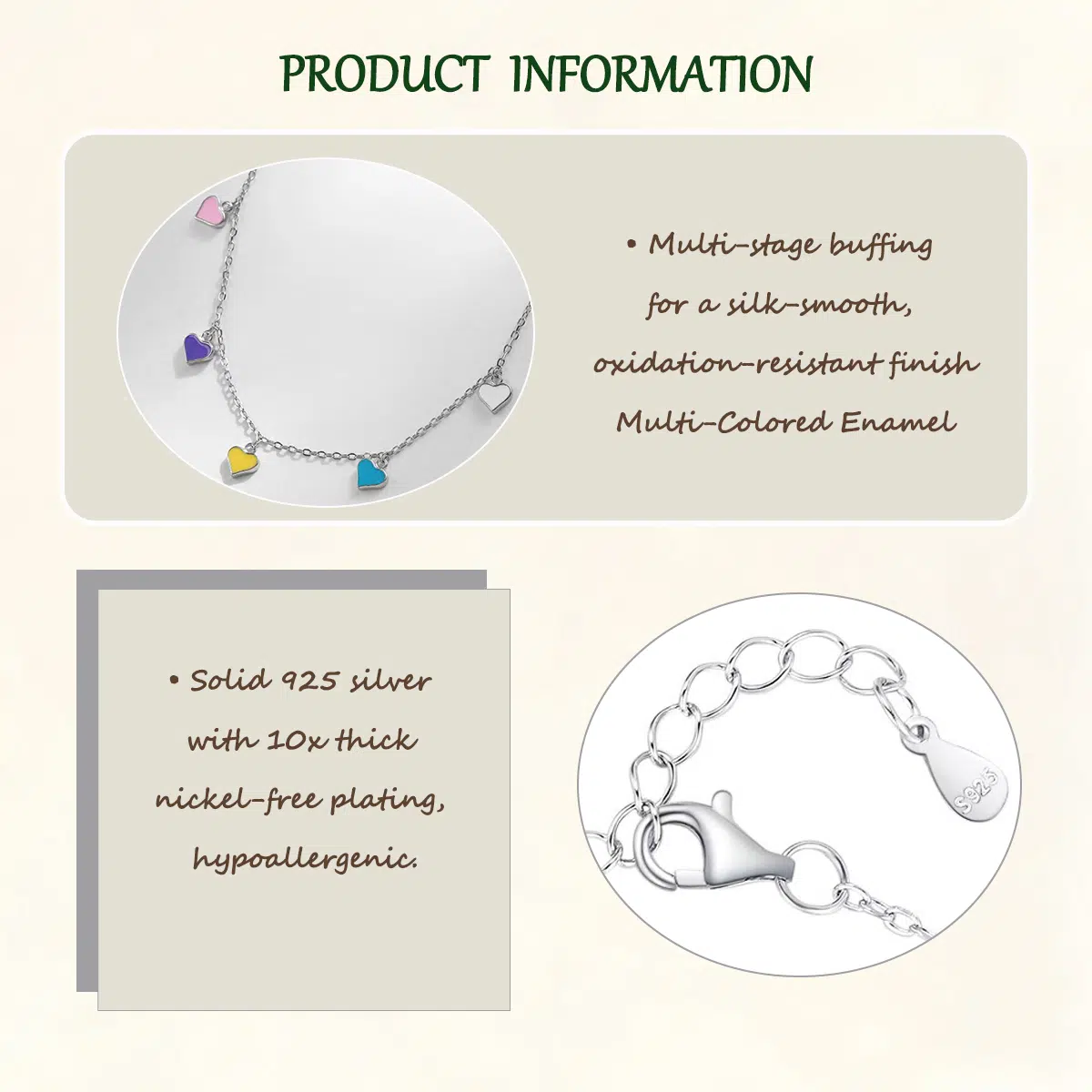Sterling S925 Silve + 5A Zircon | Dainty Multi-Color Enamel Bracelet​ ​ | Nickel-Free Plating