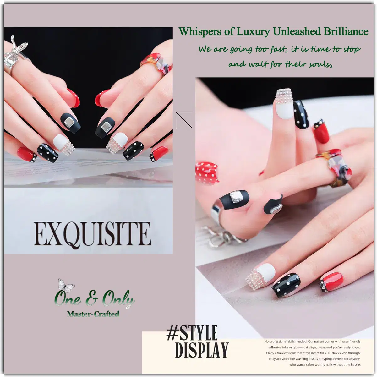 Dopamine Dream Collection -​ Glam Rock Rhythms  | Handcrafted press-on nails