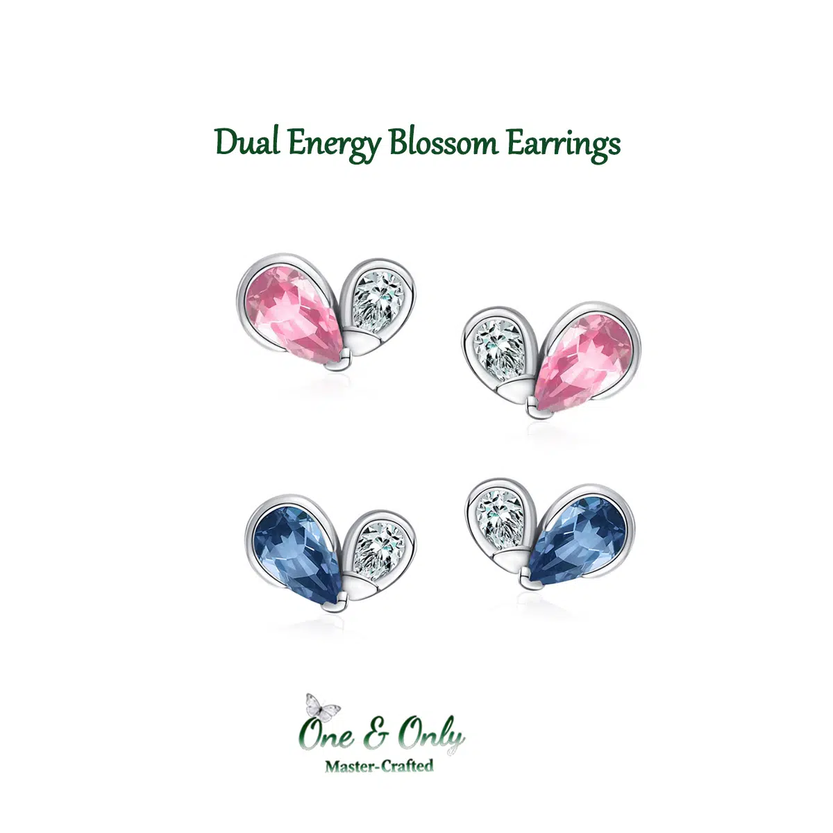 Sterling S925 Silve + 5A CZ | Dual Energy Blossom Earrings | Nickel-Free Plating