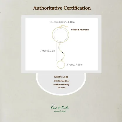 Sterling S925 Silve + 5A Zircon | Elegant Blue Zircon Finger Chain Bracelet​ | Nickel-Free Plating