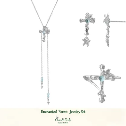 ​ A Gift to Myself: Wear Your Faith, Embrace Your Inner Power | Enchanted Forest Sterling Silver Jewelry Set 