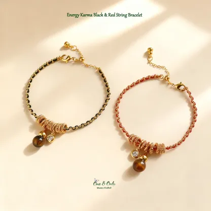 Energy Karma Black & Red String Bracelet Protection & Good Luck | Handwoven Holiday Jewelry for Christmas & New Year Meaningful Spiritual Gift | Negative Energy Block Bracelet