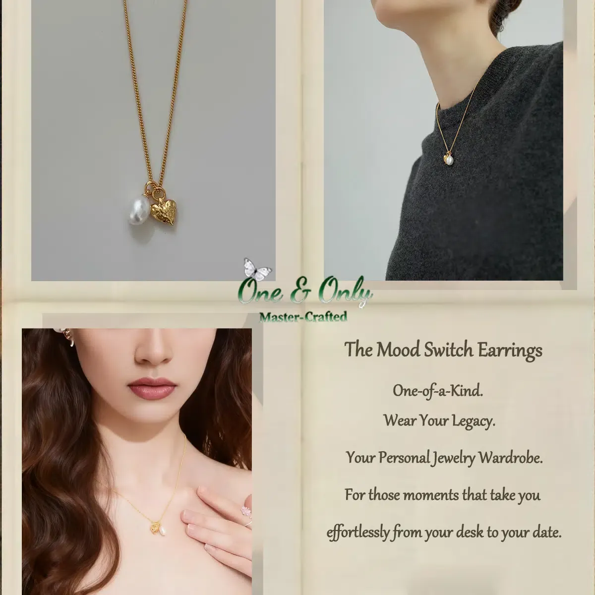 S925 Silver+ freshwater pearls | Follow Your Heart Necklace​ | Vintage Handcrafted  Pearl Jewelry | Detachable Charms for Endless Styling 