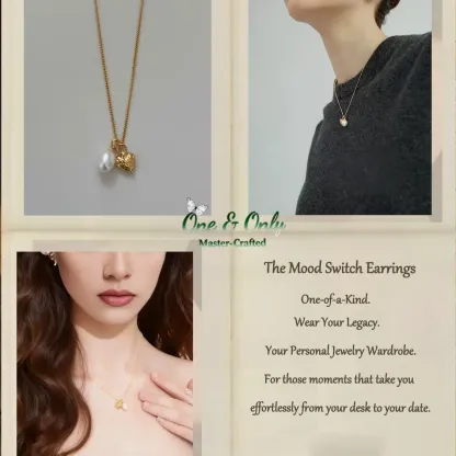 S925 Silver+ freshwater pearls | Follow Your Heart Necklace​ | Vintage Handcrafted  Pearl Jewelry | Detachable Charms for Endless Styling 