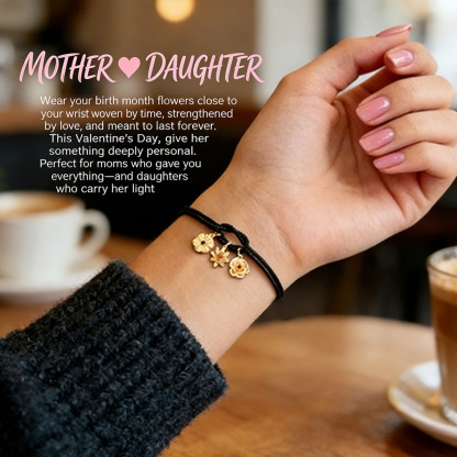 For The mother-daughter Custom Handmade Knot Bracelet-1-12 Birth Flowers Knot Bracelet  | Personalized Birthday/Anniversary Gift to Celebrate Her Unique Month