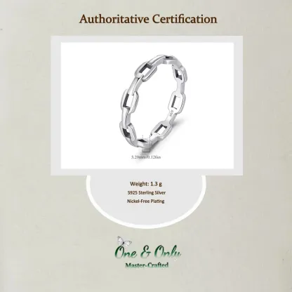 Sterling S925 Silve | Fortune's Link Ring​ | Nickel-Free Plating