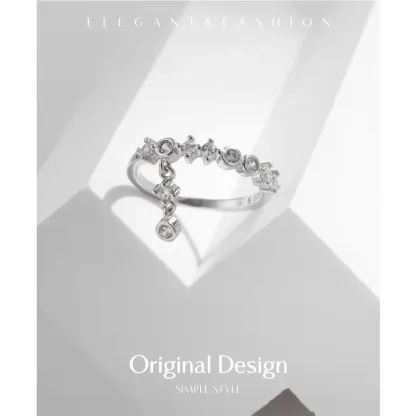 Sterling S925 Silve + 5A Cubic Zirconia | Galaxy Veil Ring | Nickel-Free Plating