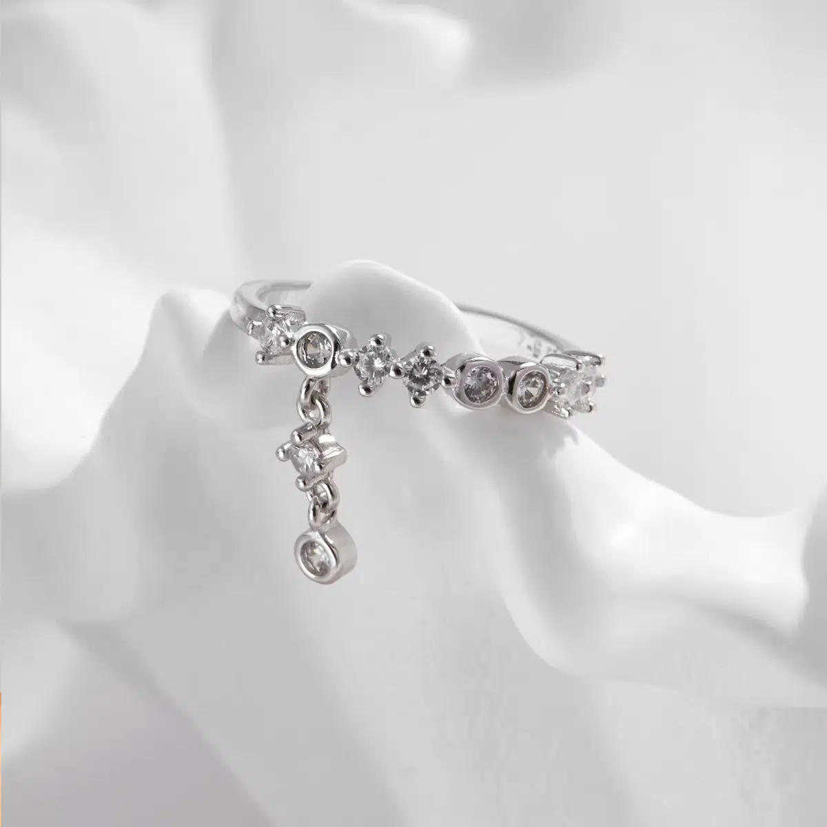 Sterling S925 Silve + 5A Cubic Zirconia | Galaxy Veil Ring | Nickel-Free Plating