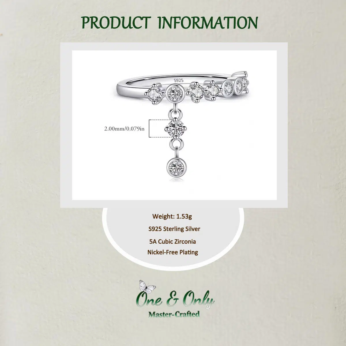 Sterling S925 Silve + 5A Cubic Zirconia | Galaxy Veil Ring | Nickel-Free Plating