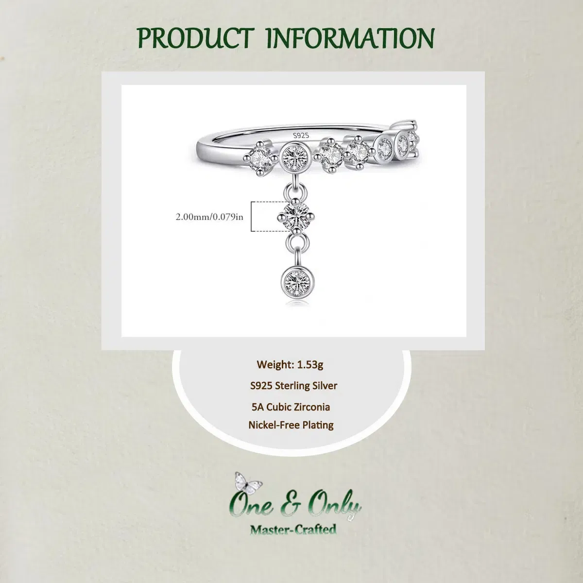 Sterling S925 Silve + 5A Cubic Zirconia | Galaxy Veil Ring | Nickel-Free Plating