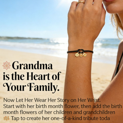 For The Grandma & Children Custom Handmade Knot Bracelet-1-12 Birth Flowers Knot Bracelet | Wear Her Story on Her Wrist