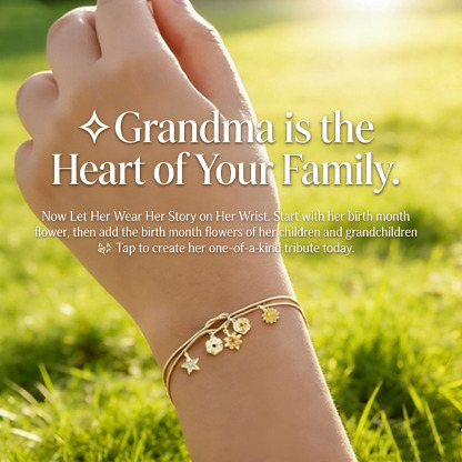 For The Grandma & Children Custom Handmade Knot Bracelet-1-12 Birth Flowers Knot Bracelet | Wear Her Story on Her Wrist