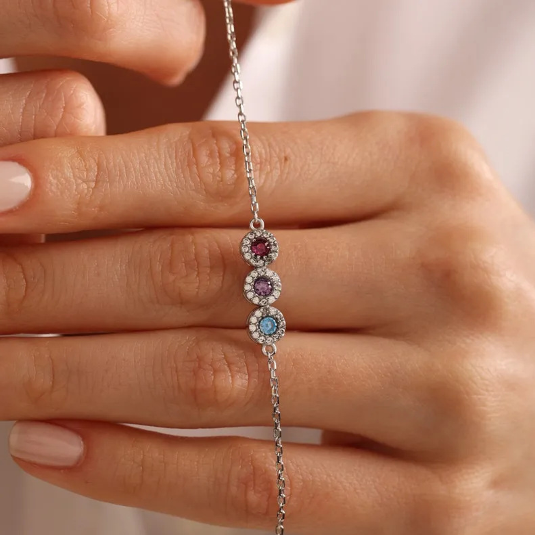 💘Valentine’s Day Gift for Grandma  – Grandma’s Custom 12-Birthstone Bracelet – Personalize with 1-14 Birthstones for Every Loved One🎁 