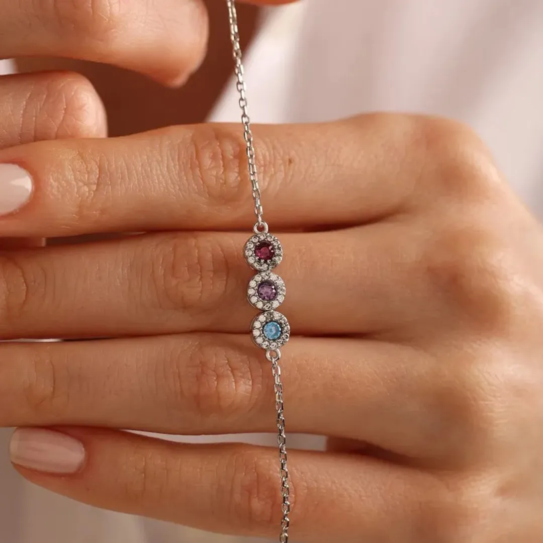 💘Valentine’s Day Gift for Grandma  – Grandma’s Custom 12-Birthstone Bracelet – Personalize with 1-14 Birthstones for Every Loved One🎁 