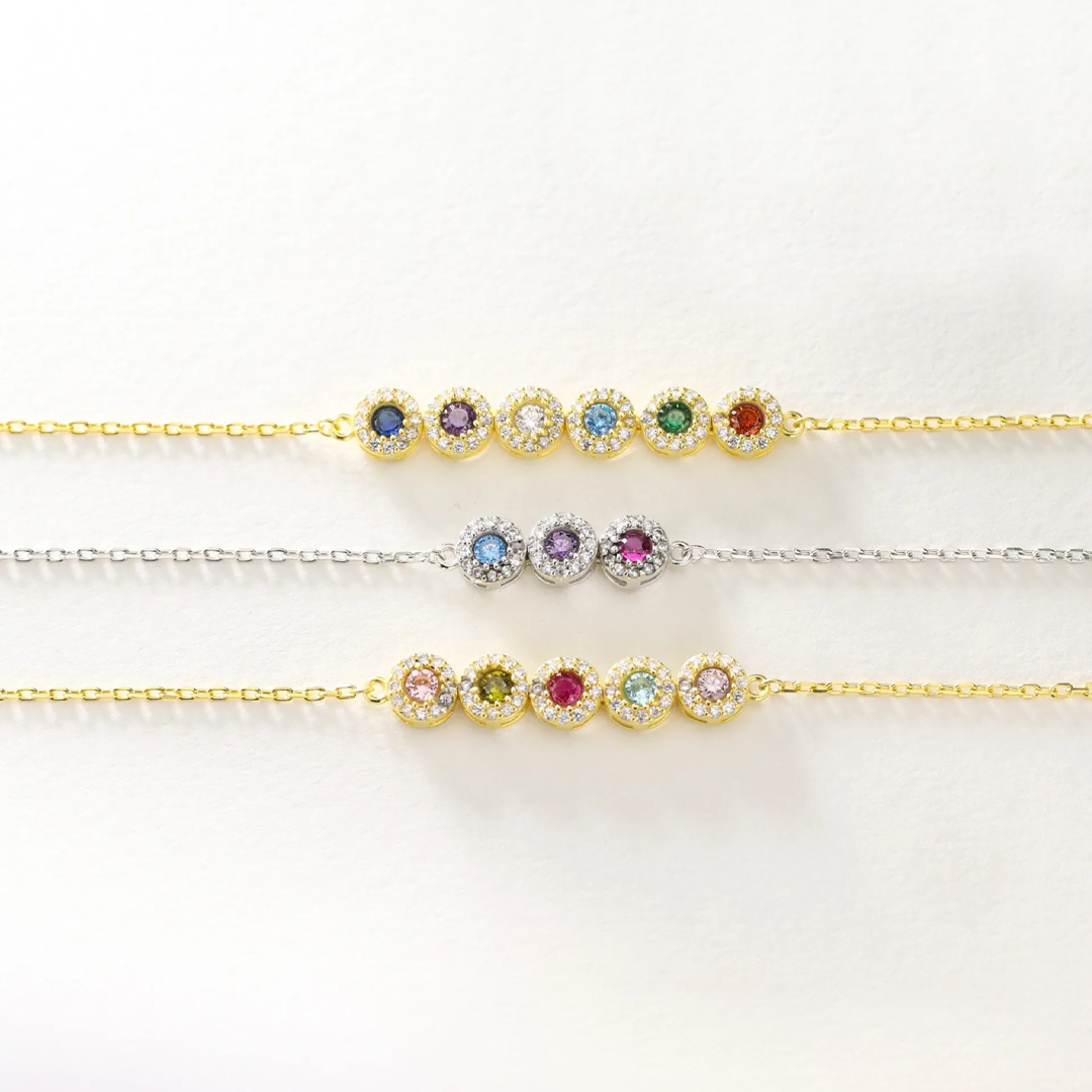 💘Valentine’s Day Gift for Grandma  – Grandma’s Custom 12-Birthstone Bracelet – Personalize with 1-14 Birthstones for Every Loved One🎁 