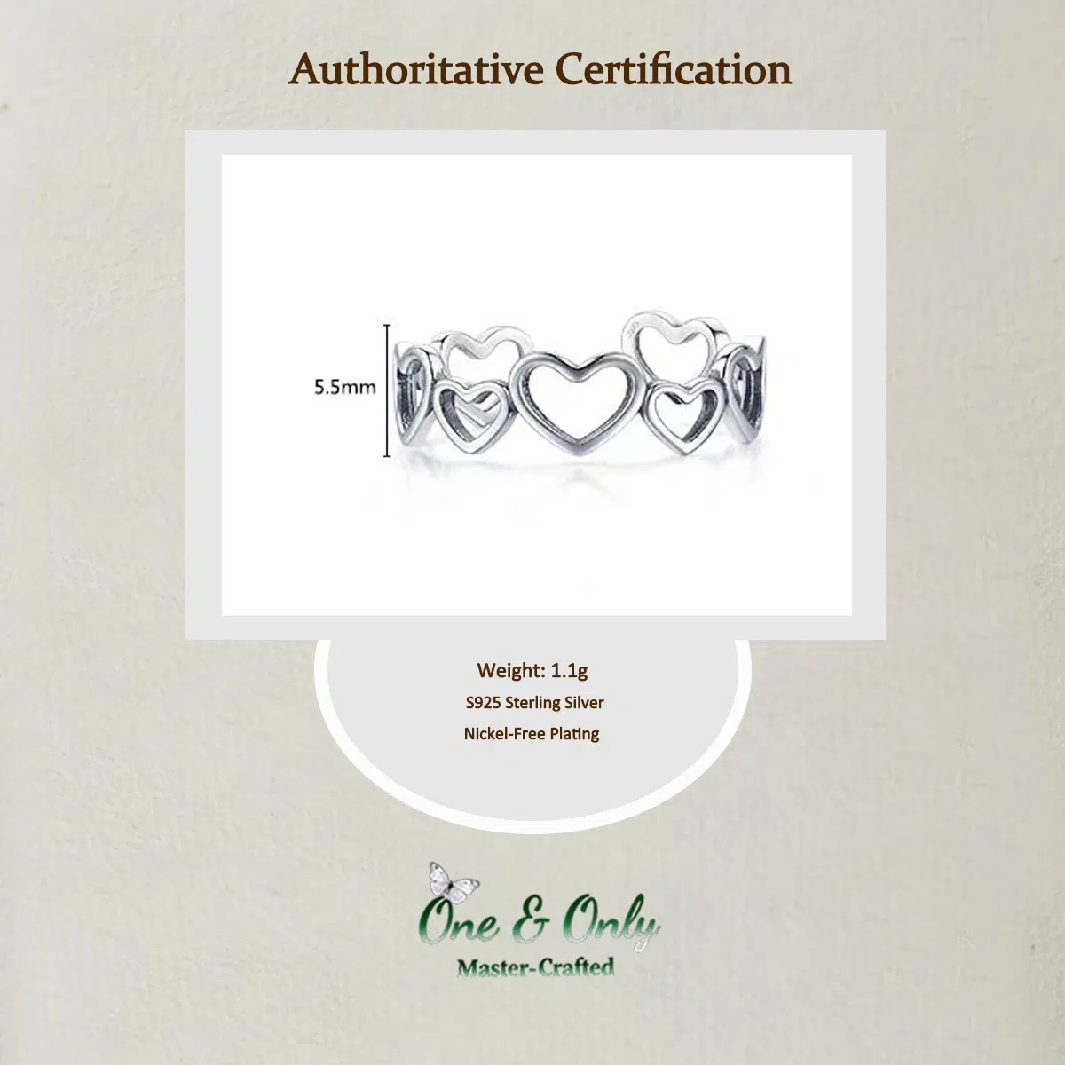 Sterling S925 Silve | Heart’s Wilderness Ring | Nickel-Free Plating