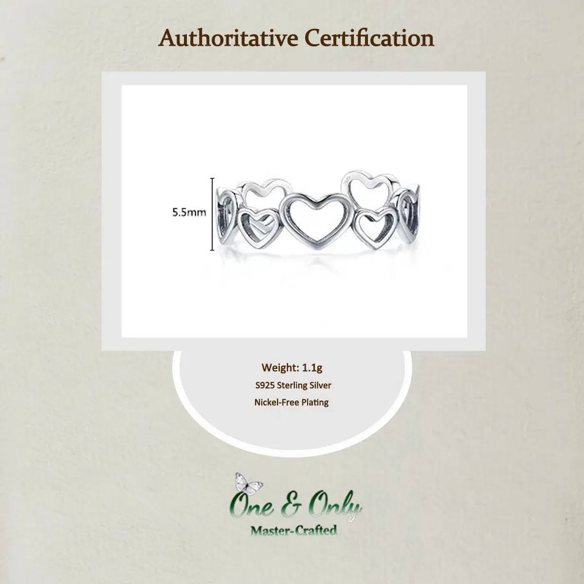 Sterling S925 Silve | Heart’s Wilderness Ring | Nickel-Free Plating