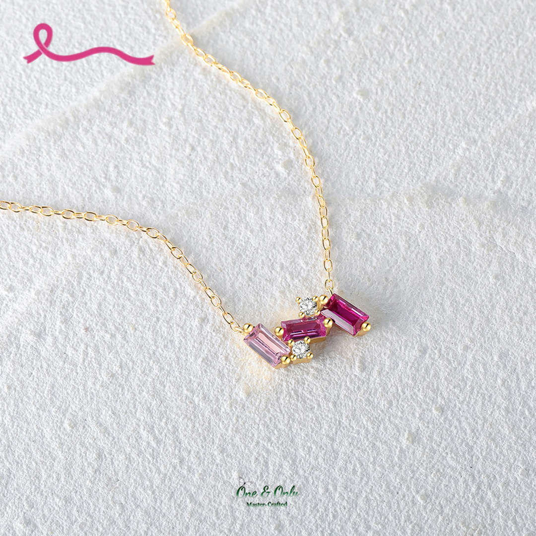 I Am Enough Pink Broken Necklace | Meaningful Jewelry Gift For Cancer Fighter