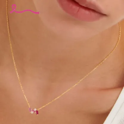 I Am Enough Pink Broken Necklace | Meaningful Jewelry Gift For Cancer Fighter