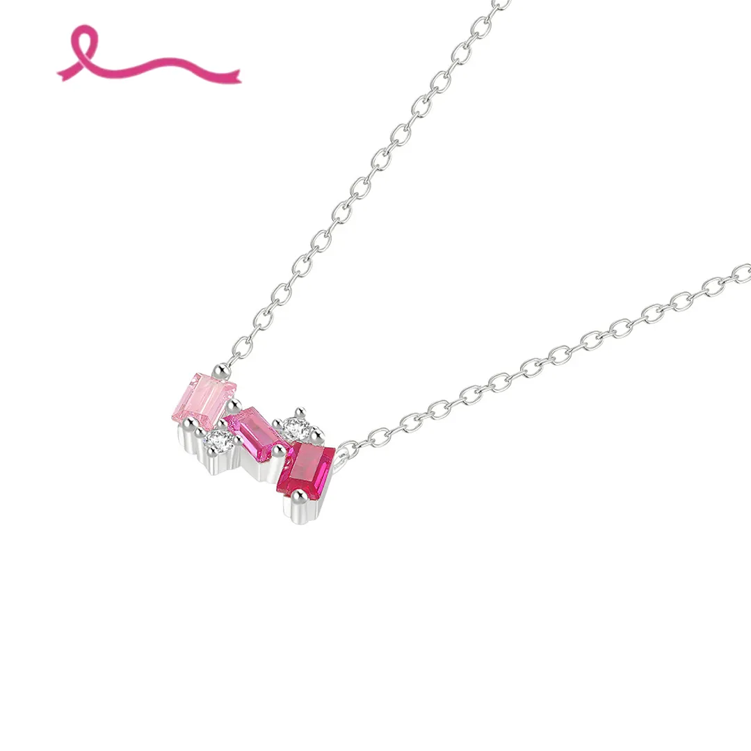 I Am Enough Pink Broken Necklace | Meaningful Jewelry Gift For Cancer Fighter