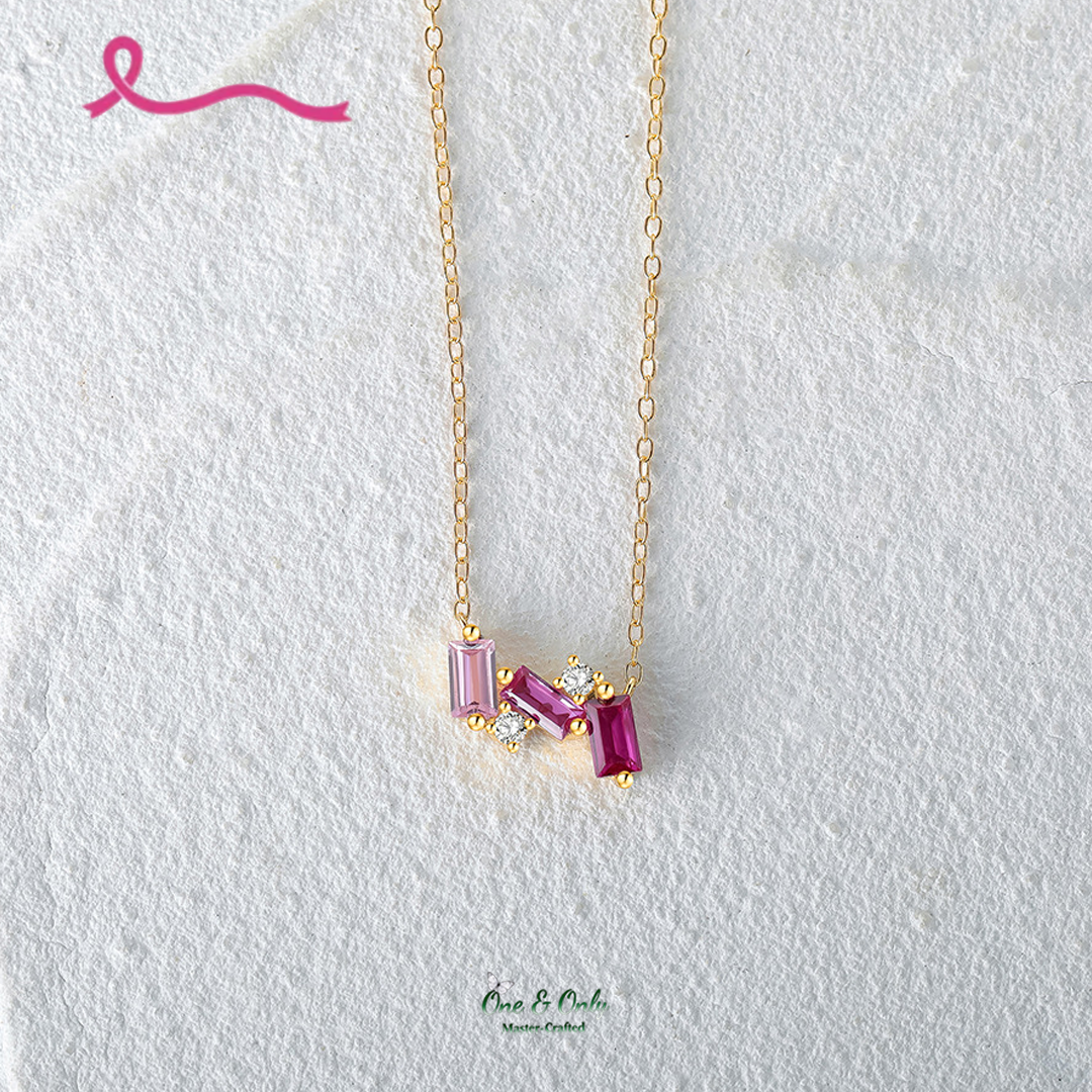 I Am Enough Pink Broken Necklace | Meaningful Jewelry Gift For Cancer Fighter