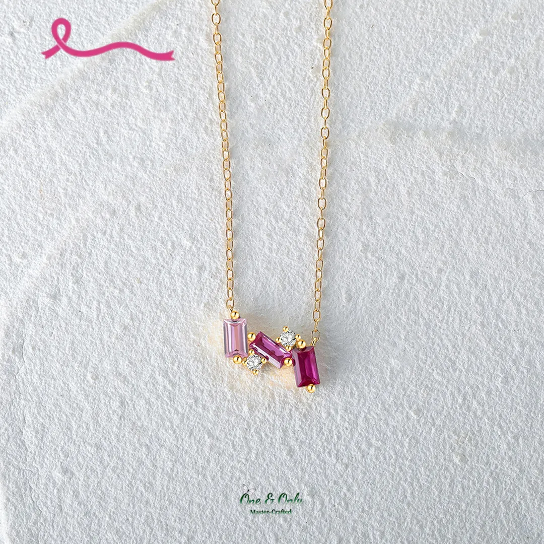 I Am Enough Pink Broken Necklace | Meaningful Jewelry Gift For Cancer Fighter