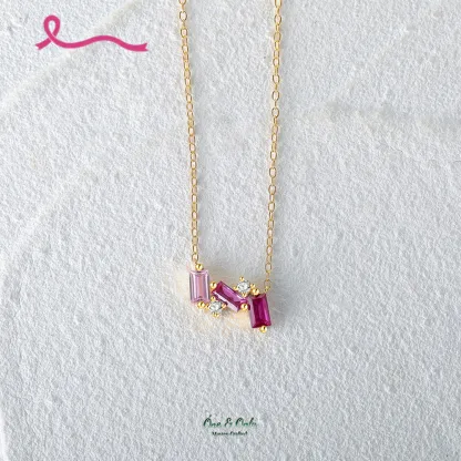 I Am Enough Pink Broken Necklace | Meaningful Jewelry Gift For Cancer Fighter