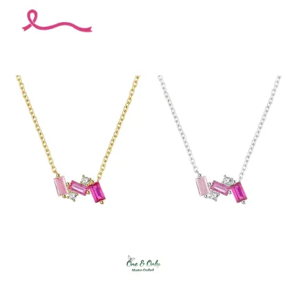 I Am Enough Pink Broken Necklace | Meaningful Jewelry Gift For Cancer Fighter